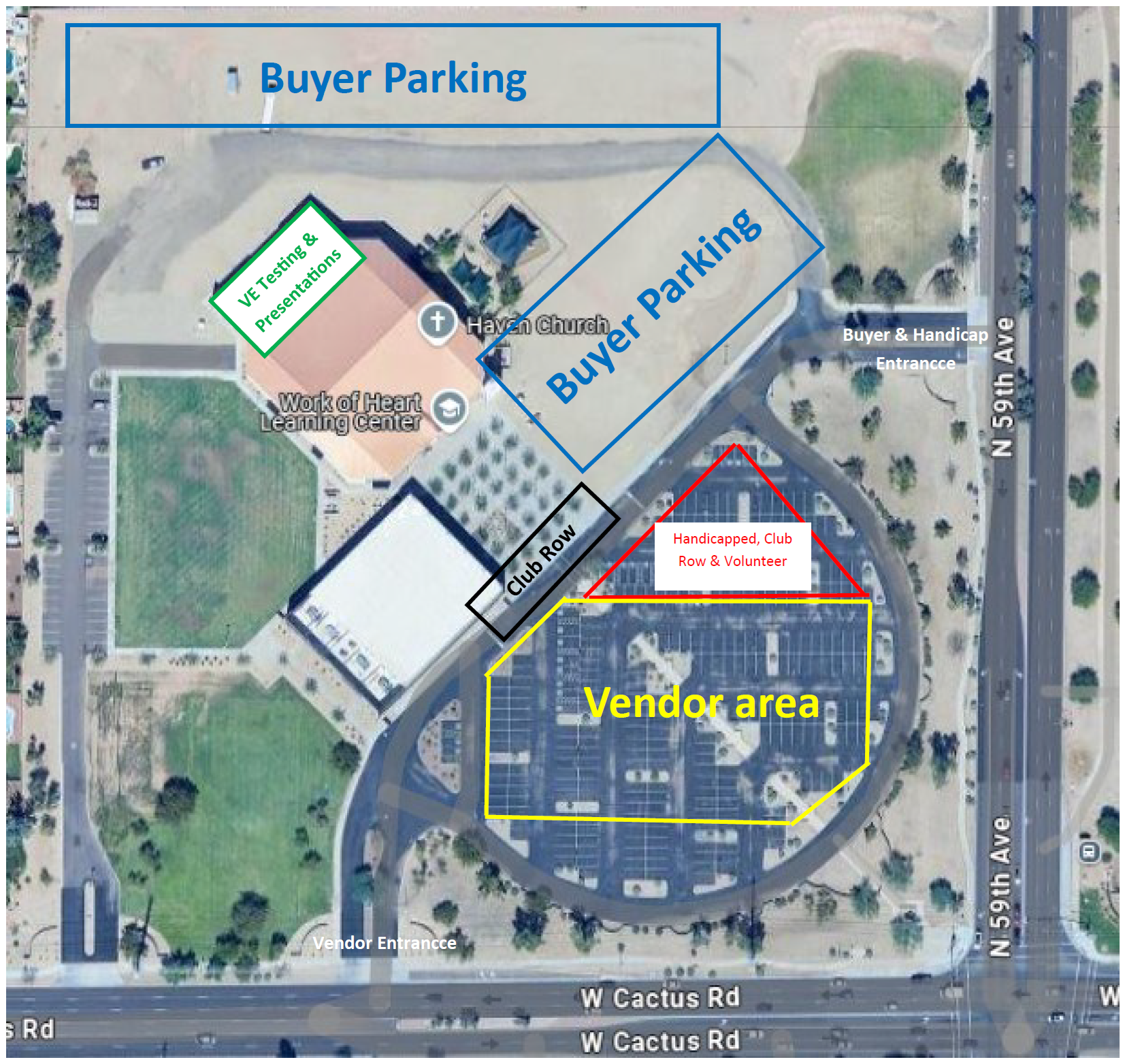 Hamfest layout and parking map